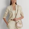 Bolso bandolera mediano Jordynn con monograma de Ralph Lauren para mujer en rosa ruborizado/rosa claro