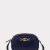 Bolso bandolera mediano Jordynn de piel Ralph Lauren para mujer, color azul marino francés