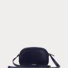 Bolso bandolera mediano Jordynn de piel Ralph Lauren para mujer, color azul marino francés