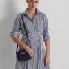 Bolso bandolera mediano Jordynn de piel Ralph Lauren para mujer, color azul marino francés