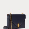 Bolso bandolera Ralph Lauren Polo ID de piel con cadena tipo sobre para mujer en azul marino medianoche