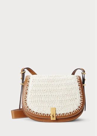 Bolso de mano de crochet Ralph Lauren Polo Id para mujer, color blanco