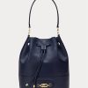 Bolso de mano grande Andie de cuero Ralph Lauren para mujer en color azul marino refinado Bolso de mano grande Andie de cuero Ralph Lauren para mujer en color azul marino refinado