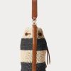 Bolso de mano grande Andie de paja Ralph Lauren para mujer, color natural, negro y tostado Lauren