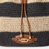 Bolso de mano grande Andie de paja Ralph Lauren para mujer, color natural, negro y tostado Lauren