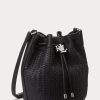 Bolso de mano mediano tejido Andie de Ralph Lauren para mujer, color negro Bolso de mano mediano tejido Andie de Ralph Lauren para mujer, color negro