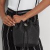 Bolso de mano mediano tejido Andie de Ralph Lauren para mujer, color negro Bolso de mano mediano tejido Andie de Ralph Lauren para mujer, color negro