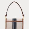 Bolso mediano de lona a rayas Ralph Lauren para mujer, color tostado/azul marino Bolso mediano de lona a rayas Ralph Lauren para mujer, color tostado/azul marino