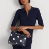 Bolso satchel pequeño Marcy de piel con lunares Ralph Lauren para mujer en azul marino/vainilla refinado Bolso satchel pequeño Marcy de piel con lunares Ralph Lauren para mujer en azul marino/vainilla refinado