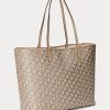Bolso tote mediano Collins de lona revestida Ralph Lauren para mujer en color camello claro Bolso tote mediano Collins de lona revestida Ralph Lauren para mujer en color camello claro