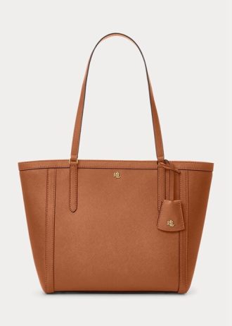 Bolso tote mediano de piel Ralph Lauren Crosshatch Clare para mujer de Lauren Tan