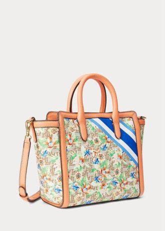 Bolso tote mediano Tyler de jacquard con monograma de Ralph Lauren para mujer, color caqui, estampado Mjcqrd/Portsid