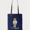 Bolsos cruzados de sarga Ralph Lauren Polo Bear para hombre en azul marino