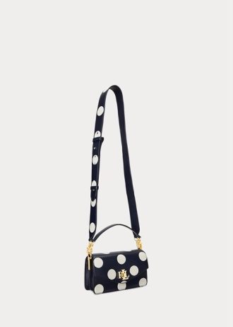 Bolsos cruzados pequeños Tayler de lunares Ralph Lauren para mujer en azul marino/vainilla refinados
