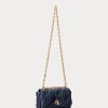 Bolsos de hombro medianos de piel napa acolchada Ralph Lauren para mujer en azul marino refinado Bolsos de hombro medianos de piel napa acolchada Ralph Lauren para mujer en azul marino refinado