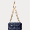 Bolsos de hombro medianos de piel napa acolchada Ralph Lauren para mujer en azul marino refinado Bolsos de hombro medianos de piel napa acolchada Ralph Lauren para mujer en azul marino refinado