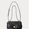 Bolsos de hombro medianos de piel napa Ralph Lauren para mujer, color negro Bolsos de hombro medianos de piel napa Ralph Lauren para mujer, color negro