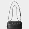 Bolsos de hombro medianos de piel napa Ralph Lauren para mujer, color negro Bolsos de hombro medianos de piel napa Ralph Lauren para mujer, color negro