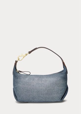 Bolsos de hombro pequeños Kassie de mezclilla lavada Ralph Lauren para mujer en tono índigo Sunset/Lauren