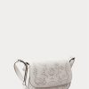 Bolsos de hombro pequeños Maddy de piel con ojales de Ralph Lauren para mujer, color blanco Bolsos de hombro pequeños Maddy de piel con ojales de Ralph Lauren para mujer, color blanco