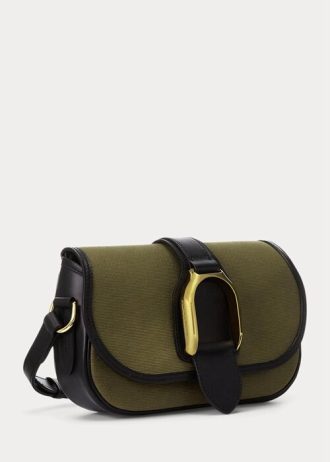 Bolsos de hombro Welington de lona y piel de becerro Ralph Lauren para mujer en color oliva