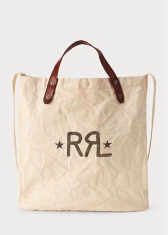 Bolsos de mano de lona con el logotipo de Ralph Lauren para hombre, color blanco