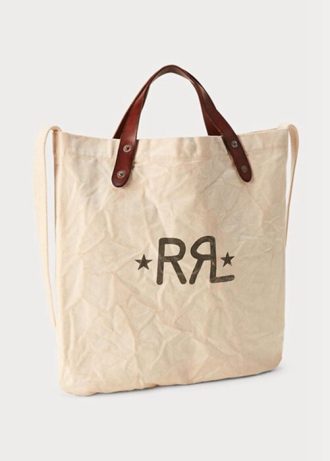 Bolsos de mano de lona con el logotipo de Ralph Lauren para hombre, color blanco