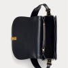 Bolsos de mano negros Ralph Lauren Polo ID con relieve de cocodrilo para mujer Bolsos de mano negros Ralph Lauren Polo ID con relieve de cocodrilo para mujer