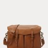 Bolsos de mensajero Ralph Lauren Heritage de piel marrón para hombre