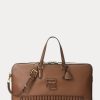 Bolsos de viaje Ralph Lauren de piel de becerro bruñida y acolchada en color chocolate para hombre