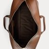 Bolsos de viaje Ralph Lauren de piel de becerro bruñida y acolchada en color chocolate para hombre
