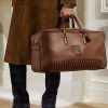 Bolsos de viaje Ralph Lauren de piel de becerro bruñida y acolchada en color chocolate para hombre