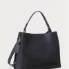 Bolsos satchel medianos Peyton de cuero Ralph Lauren para mujer en azul marino Bolsos satchel medianos Peyton de cuero Ralph Lauren para mujer en azul marino