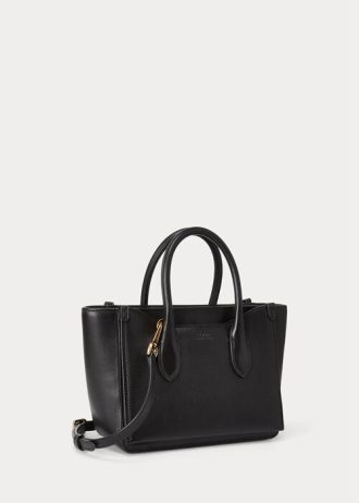 Bolsos satchel mini Sloane de cuero negro para mujer de Ralph Lauren