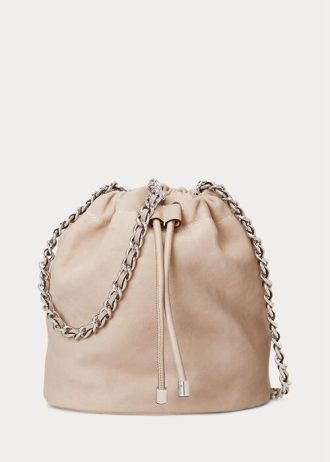 Bolsos tipo cubo Emmy medianos de piel lavada en rosa claro para mujer de Ralph Lauren