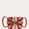 Bolsos tote Bellport grandes de tejido a rayas de Ralph Lauren para mujer en color rubí/natural Bolsos tote Bellport grandes de tejido a rayas de Ralph Lauren para mujer en color rubí/natural