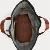 Bolsos tote de mezclilla con ribete de cuero Ralph Lauren para mujer en índigo Bolsos tote de mezclilla con ribete de cuero Ralph Lauren para mujer en índigo