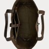 Bolsos tote de piel Ralph Lauren para mujer en negro sobre marrón Bolsos tote de piel Ralph Lauren para mujer en negro sobre marrón