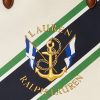 Bolsos tote grandes Devyn de lona con estampado de rayas naturales y gráficas para mujer de Ralph Lauren Bolsos tote grandes Devyn de lona con estampado de rayas naturales y gráficas para mujer de Ralph Lauren