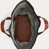 Bolsos tote negros de mezclilla con ribete de cuero de Ralph Lauren para hombre