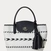 Bolsos tote Perri grandes de piel tejida con motivos geométricos de Ralph Lauren para mujer, en blanco y negro Bolsos tote Perri grandes de piel tejida con motivos geométricos de Ralph Lauren para mujer, en blanco y negro