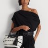 Bolsos tote Perri grandes de piel tejida con motivos geométricos de Ralph Lauren para mujer, en blanco y negro Bolsos tote Perri grandes de piel tejida con motivos geométricos de Ralph Lauren para mujer, en blanco y negro