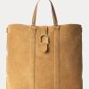 Bolsos tote Ralph Lauren Welington de ante de becerro para hombre en color caqui