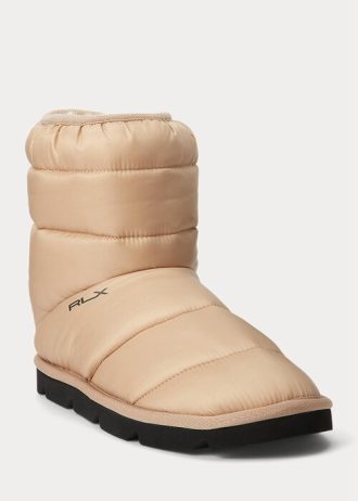 Botas acolchadas con el logotipo de Ralph Lauren para mujer en color marrón