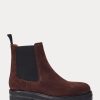 Botas Chelsea de ante con tacos de Ralph Lauren para mujer en color marrón Botas Chelsea de ante con tacos de Ralph Lauren para mujer en color marrón