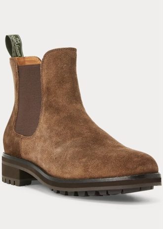 Botas Chelsea de ante marrón Ralph Lauren Bryson para hombre