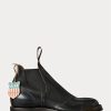 Botas Chelsea de piel bruñida a mano de Ralph Lauren para hombre, color negro