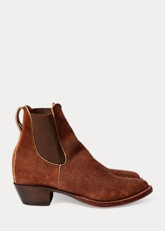 Botas Chelsea Plainview de ante marrón para mujer de Ralph Lauren