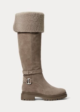 Botas de ante grises Ralph Lauren Cristine para mujer