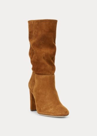 Botas de ante marrón Ralph Lauren Artizan para mujer